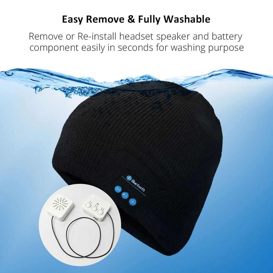 Беспроводной Bluetooth наушники музыка hat Smart шапки гарнитуры наушники теплые шапочки зимняя шапка с Динамик микрофоном для занятий спортом