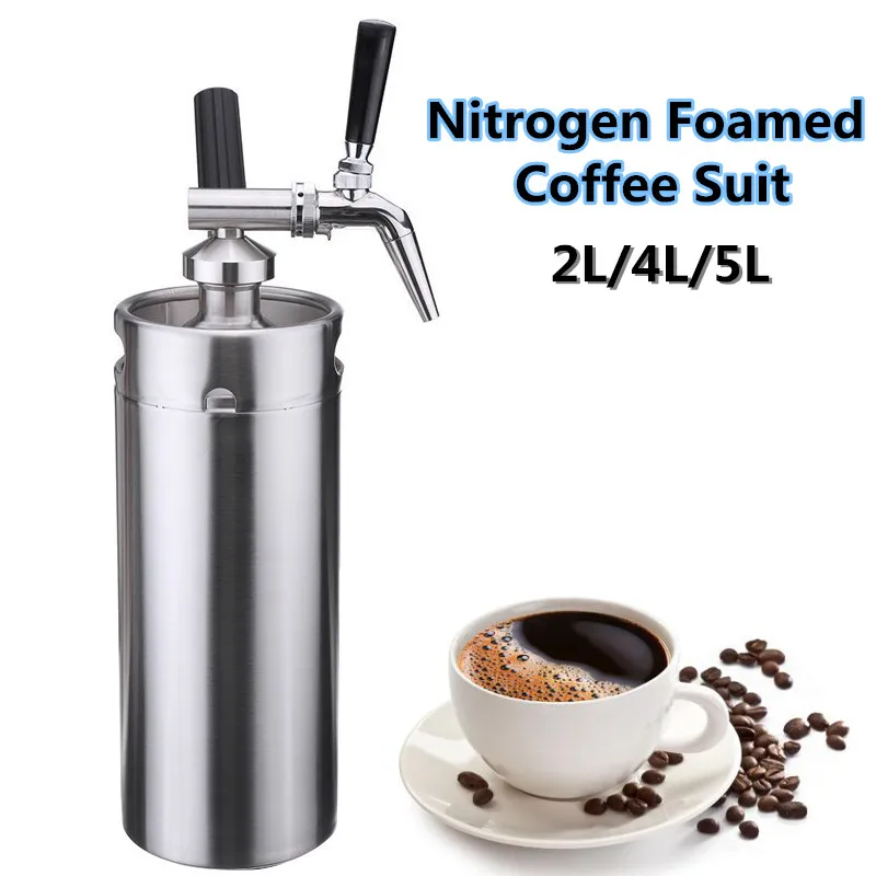 

New Long mouth mixer nitrogen foamed coffee suit Household Nitrogen cold extraction coffee maker set 2/4/5L