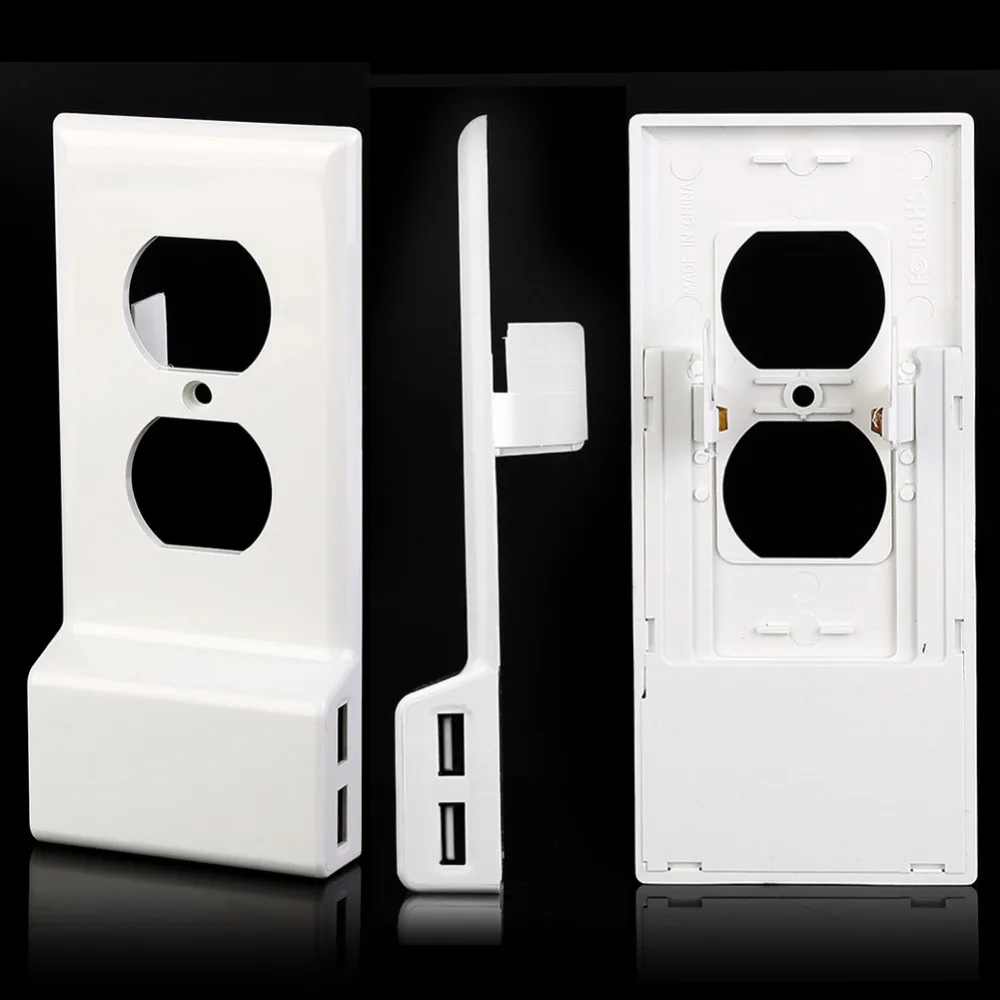 Dual Electrical Outlet Cover Plugs With USB for Power Socket Double