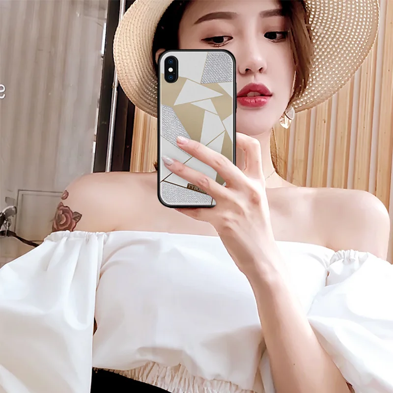 Чехол для iPhone XS MAX большой V с L сумкой новый полноразмерный чехол со стразами
