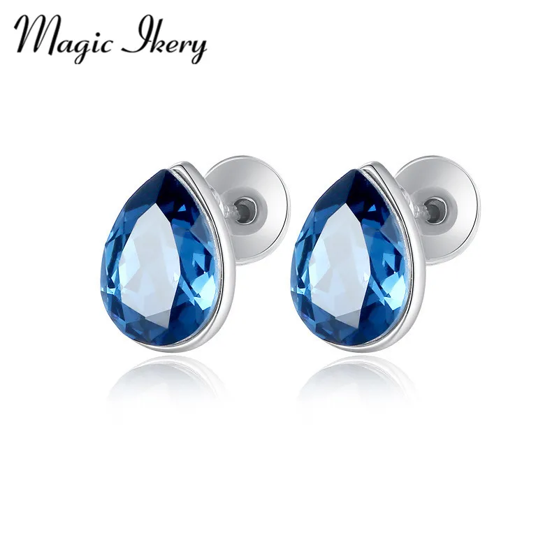 Магия ikery, модные, элегантные серьги, прозрачные, большие капли воды, кубический циркон, стильные серьги-гвоздики, ювелирное изделие, подарок для женщин, SY-E00091