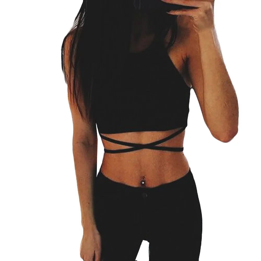 Crop Top Women Vest Sexy Tank Fashion Vests Bandage Sleeveless Tank Tops Fitness Vests Blouse Streetwear Women's clothing-30