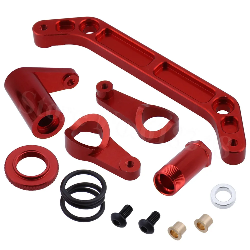 Skup Aluminiowy układ kierowniczy Servo Saver kompletny zestaw EA1009 EA1011 dla JLB Racing CHEETAH 1 10 bezszczotkowy samochód RC monster truck Upgrade