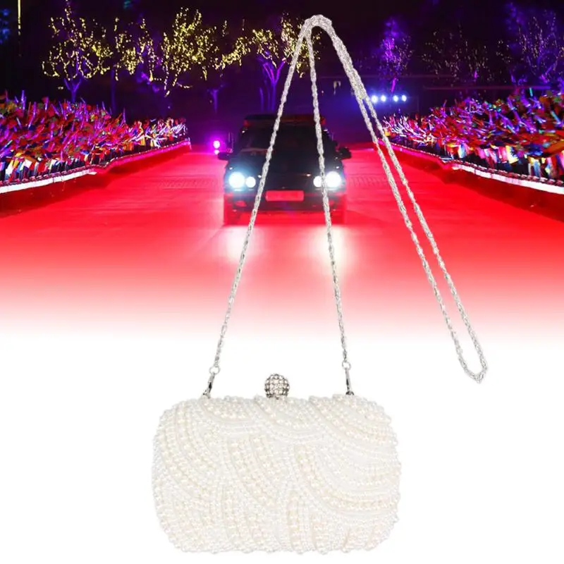 Модный Роскошный вечерний клатч с кристаллами жемчужно-белого цвета, женские элегантные сумочки Minaudiere, дамские сумочки для свадебной вечеринки