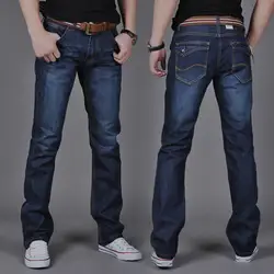 SHABIQI Новинка весны 2019 года для мужчин стрейч хлопковые джинсы Тонкий прямые джинсы для мужчин брендовые Модные мужчин's мотобрюки