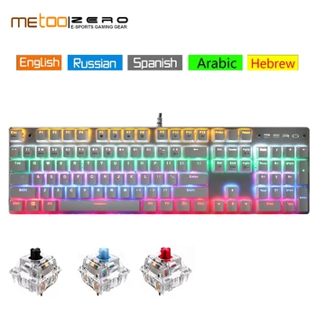 

Metoo Original gaming keyboard Russian keyboard Mechanical Keyboard 87 keys 104 keys usb Wired keyboards blue/red/black switch