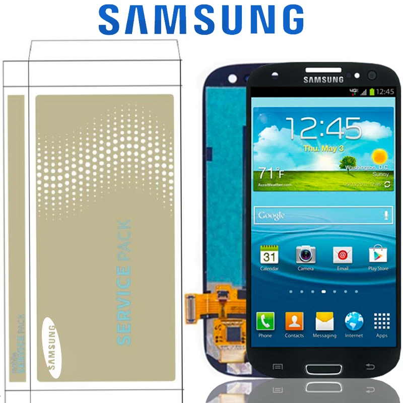 Оригинальный Super AMOLED ЖК дисплей 4 8 дюйма для Samsung Galaxy S III S3 i9300 с дигитайзером