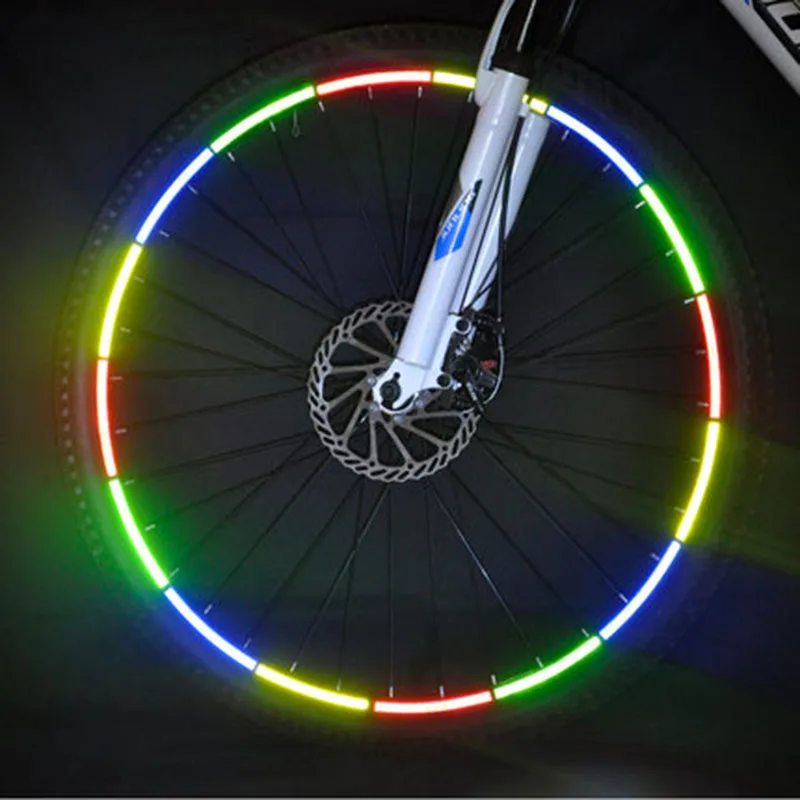 16 tiras de bicicleta pegatina Pegatinas reflectantes de motocicleta bicicleta reflectante cinta etiqueta engomada de rueda de bicicleta accesorios