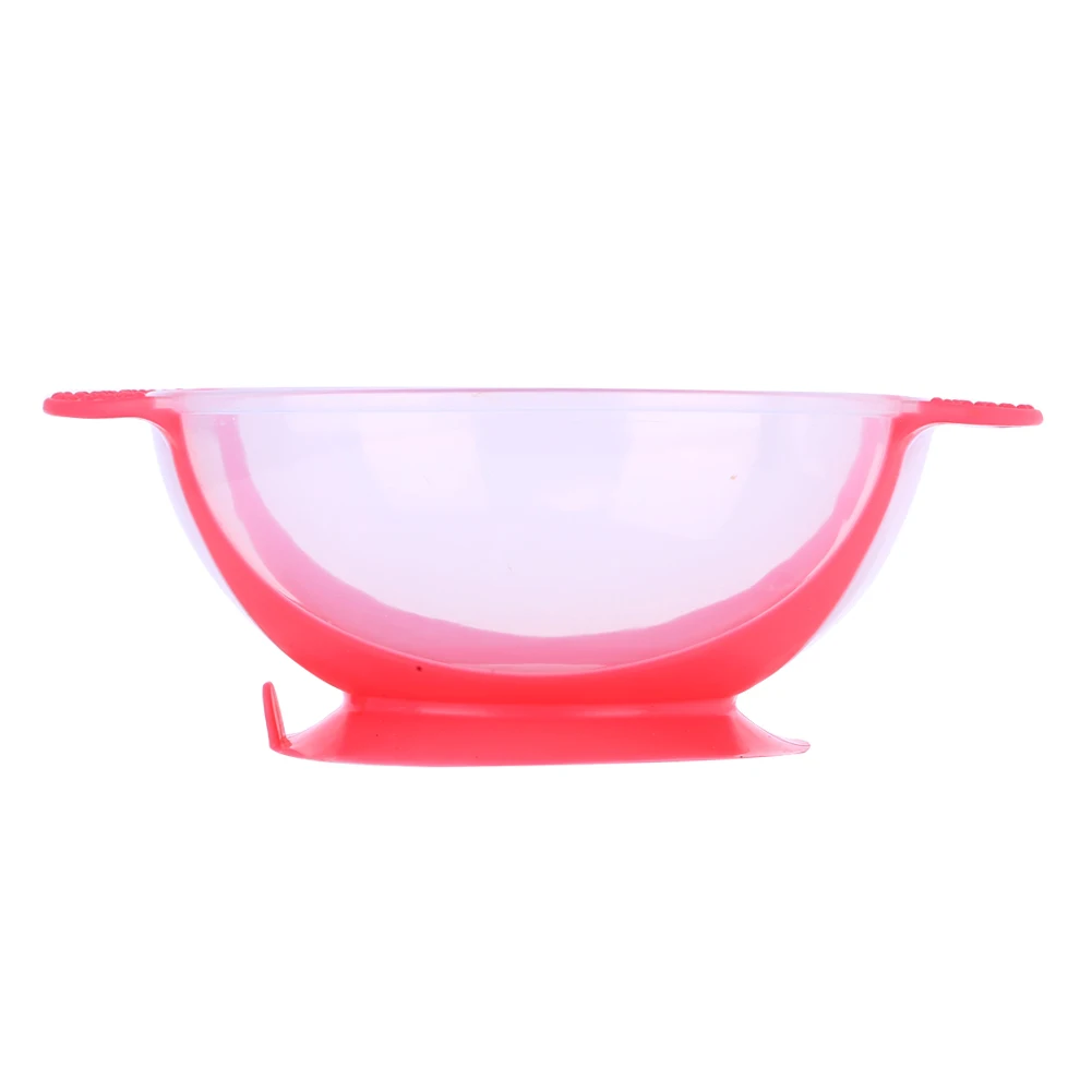 Pink Bowl Детская миска для кормления детей, ложка с измерением температуры, вилка для кормления ребенка, чаша всасывания, безопасная чашка для кормления детей - Цвет: Pink Bowl