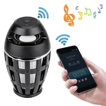 

Bluetooth Speaker USB Led Flame Lights Outdoor Portable Led Flame Atmosphere Lamp Stereo Speaker Outdoor Camping Woofer Mini