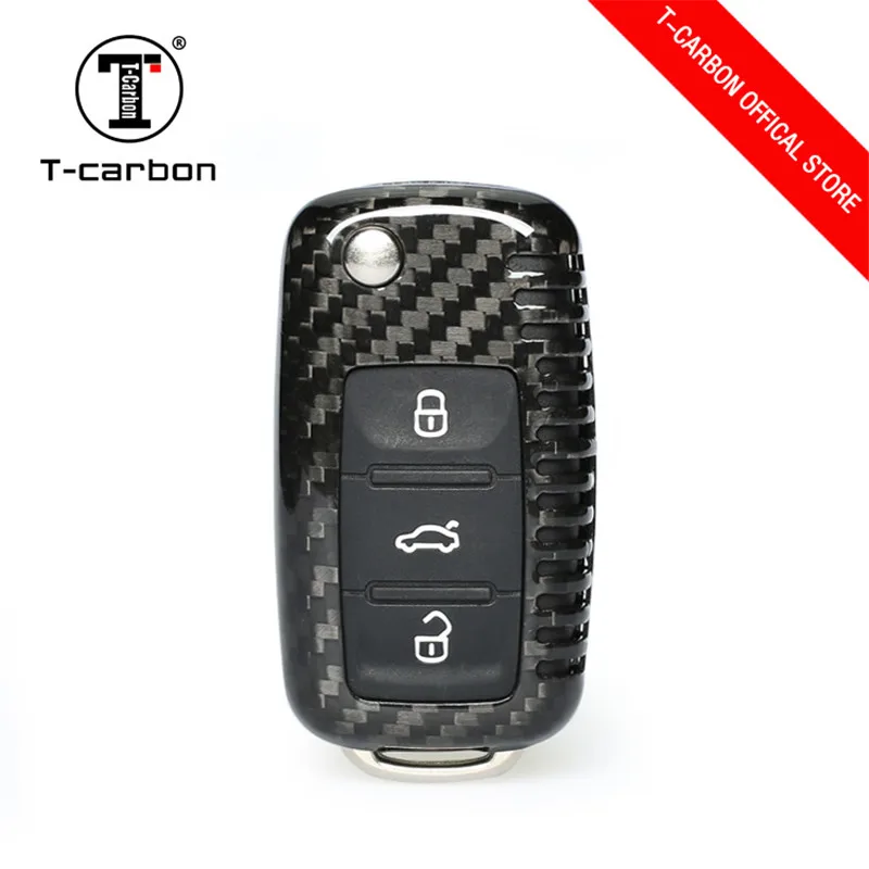 

Carbon Fiber Car Fob Remote Key Case Cover Shell Refit Replacement For skoda Octavia A5 Fabia For SEAT Ibiza Leon Car Styling