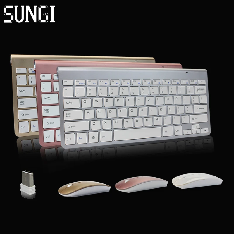 SUNGI 2.4Ghz Ultra Thin Wireless Keyboard And Mouse Combo With USB Receiver Mouse Keyboard 612