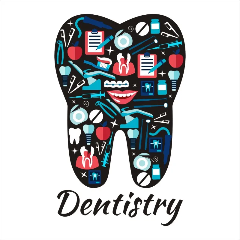 DCTAL Tooth Brushing Teeth Sticker Dental Clinic Dentistry Decal