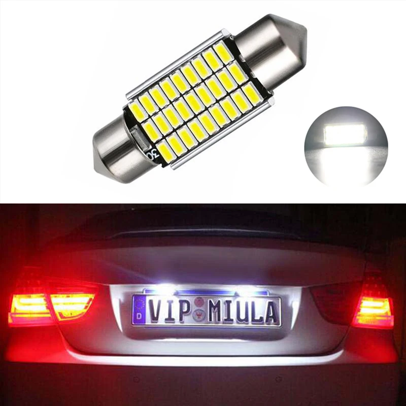 

BOAOSI 1x 36mm Pure White CANbus C5W Bulbs For Samsung 3014 SMD License Plate Light For BMW E39 E36 E46 E90 E60 E30 E53 E70