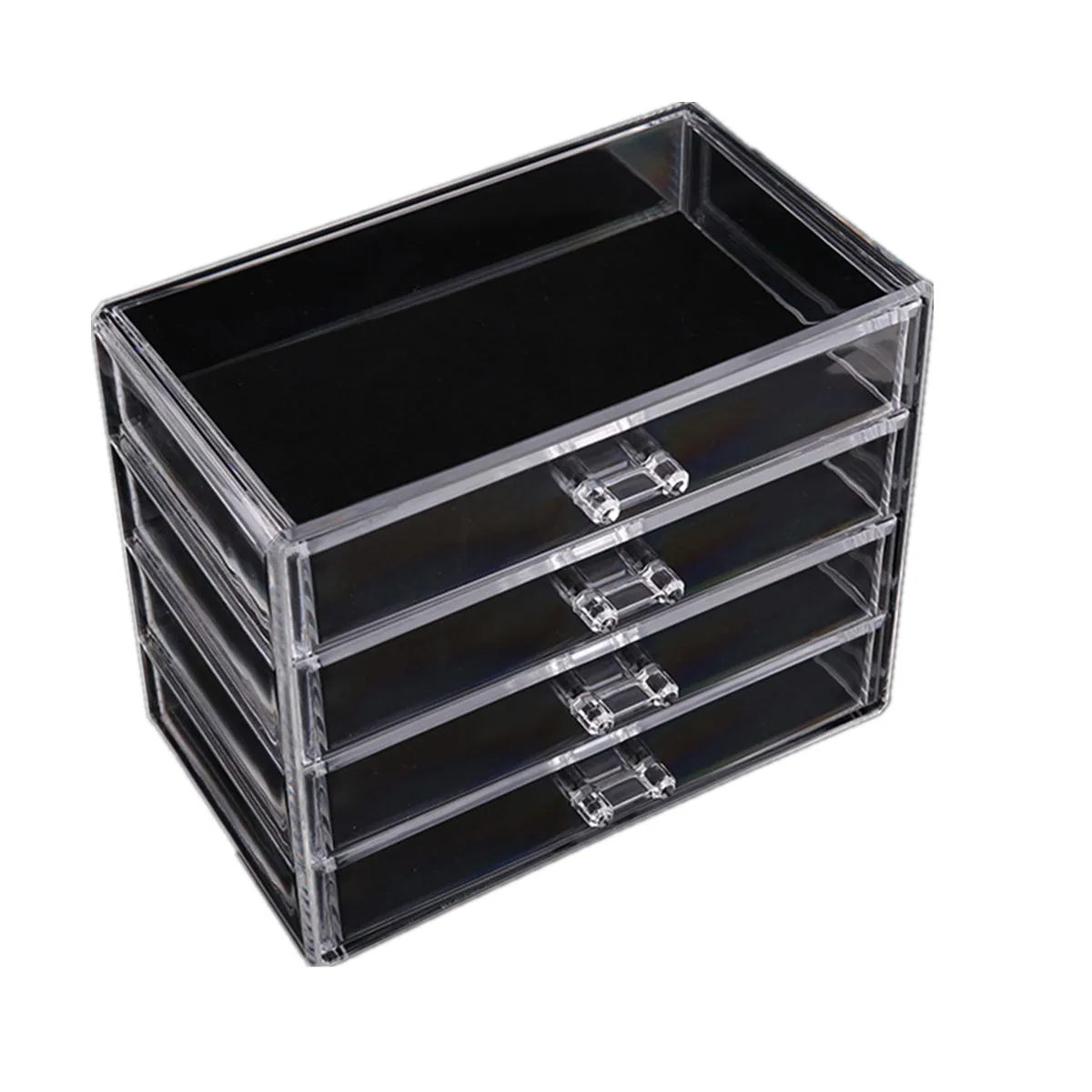 

4-Layer Clear Drawer Makeup Cosmetics Jewelry Storage Box Transparent Perfume Lipstick Organizer Case