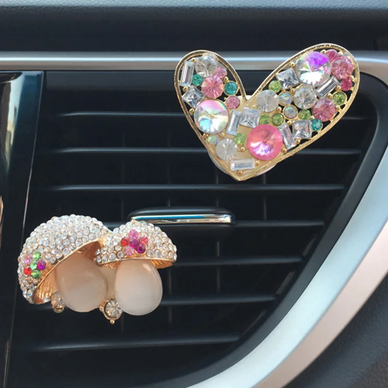 

Dzanken Crystal Mushroom Shaped Air Freshener Lavender Ocean Juicy Peach Lemon Ventilation Clip for Car& Air Vent& AUTO