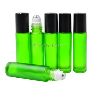 

650pcs/lot 10ml 1/3OZ Green ROLL ON GLASS BOTTLE ESSENTIAL OIL Fragrances BOTTLE Metal Roller Ball BY DHL/EMS Free