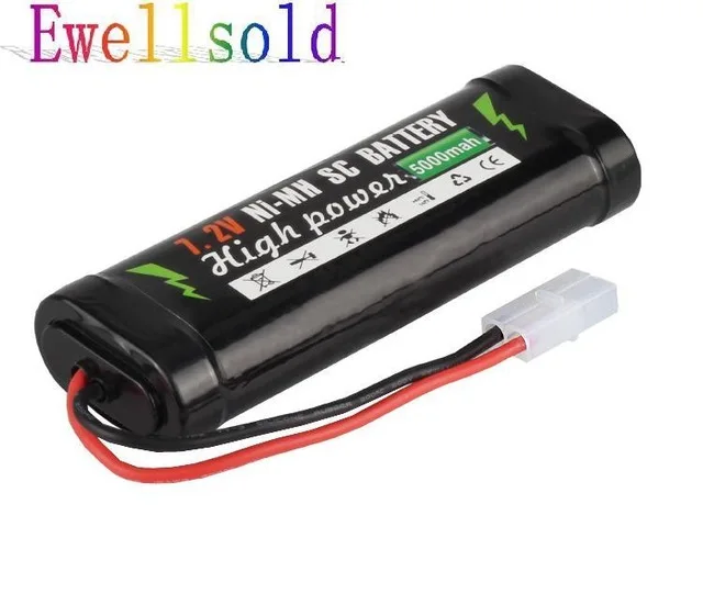 Ewellsold 7.2V 5000mAh Ni-MH SC battery for RC car RC toys 1/16 RC tank RC boat free shipping