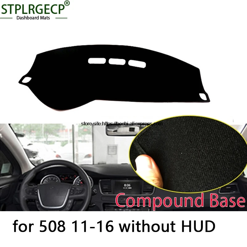 STPLRGECP double layer Black Dash Mat For Peugeot 208 2011 2016 Dashmat