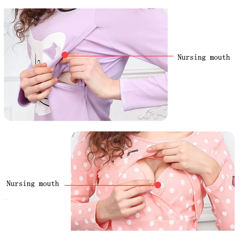 MODENGYUNMA breastfeeding pajamas cotton nightwear maternity nursing pajama sets maternity nursing sleepwear pregnancy pyjama MODENGYUNMA breastfeeding pajamas cotton nightwear maternity nursing pajama sets maternity nursing sleepwear pregnancy pyjama