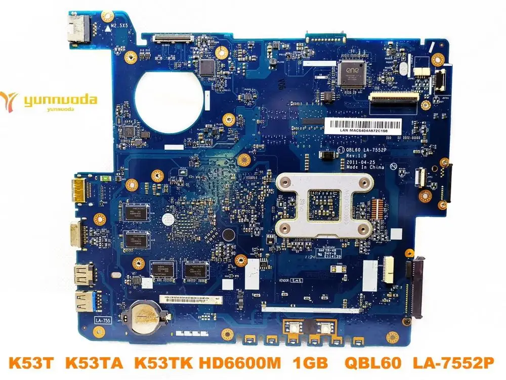 Placa-mãe Original para Asus K53t K53ta K53tt Hd6600m 1gb Qbl60 Envio - Imagem 3