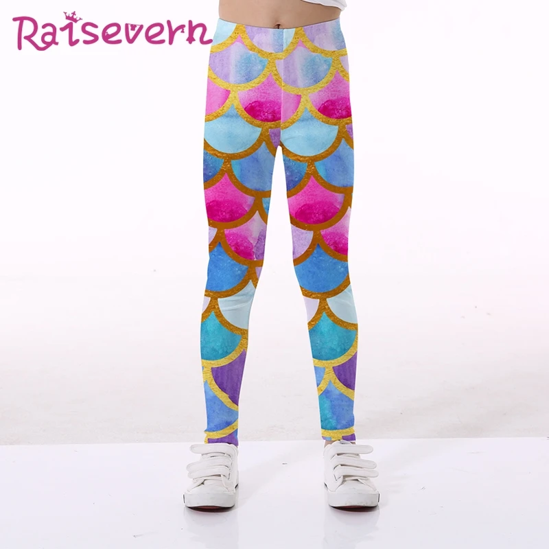

Mermaid Kids 3D Leggings Children Baby Pants Print Chocolate Chip Cookie Dessert Party Girls Casual Fitness High Waist Leggings