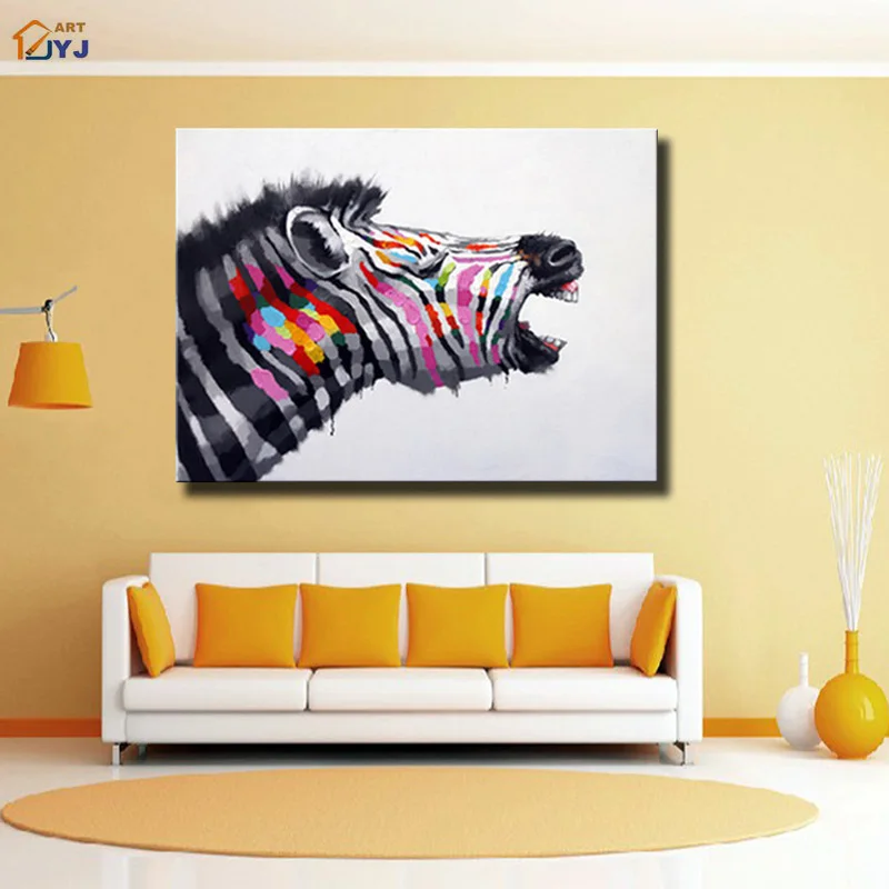 

Zebra Cartoon Picture Hand painted Modern Abstract Oil Painting On Canvas Wall Art Gift Kids Bedroom Home Decor No Framed CT013