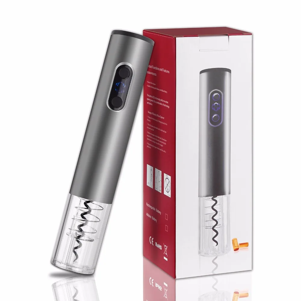 US Rechargeable Electric Wine Opener Kit Automatic Wine Bottle Opener Cordless With Foil Cutter and Vacuum Stopper