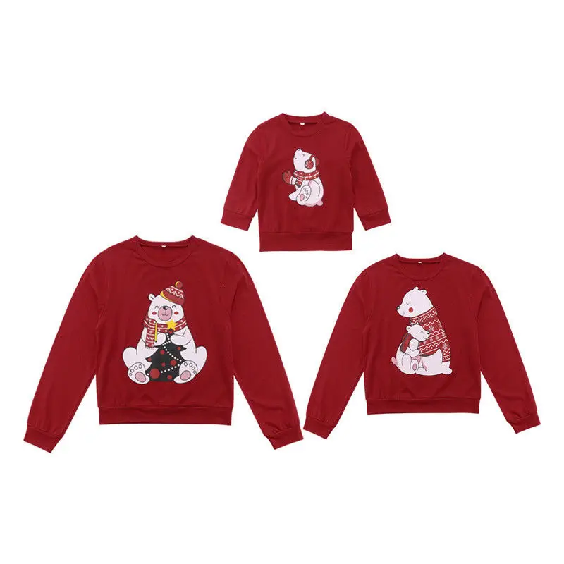 

Family Matching Christmas Bear T Shirt Christmas Sweater Sweatshirt Pullover Tops Long Sleeve Winter Fall Clothes