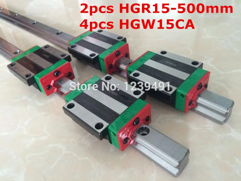 

2pcs original hiwin linear rail HGR15 - 500mm with 4pcs HGW15CA flange block cnc parts