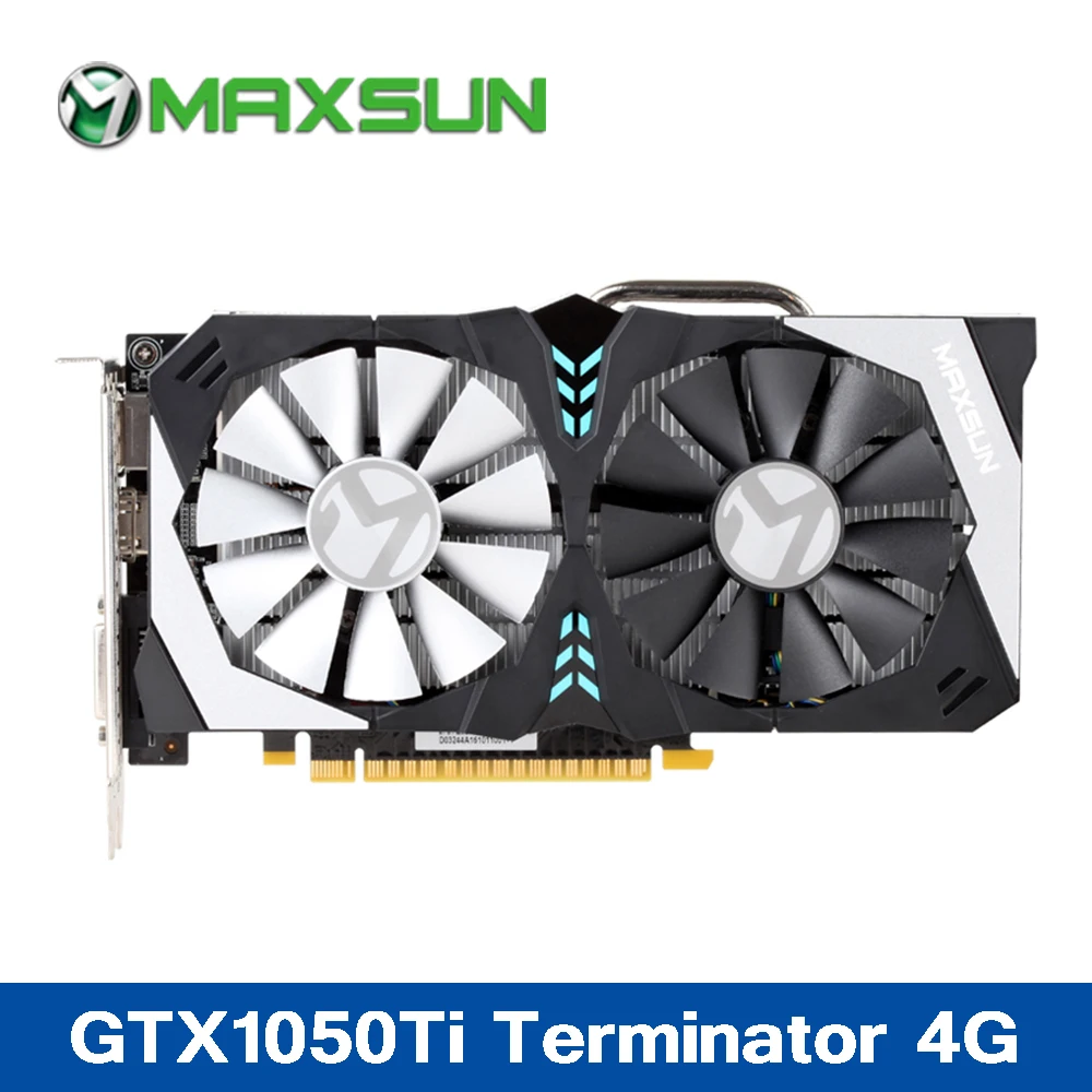 MAXSUN видеокарты gtx 1050 ti 4 GB NVIDIA GDDR5 128bit HDMI + DVI DP 7000 МГц 1291-1392 DirectX 12 1050ti игровая