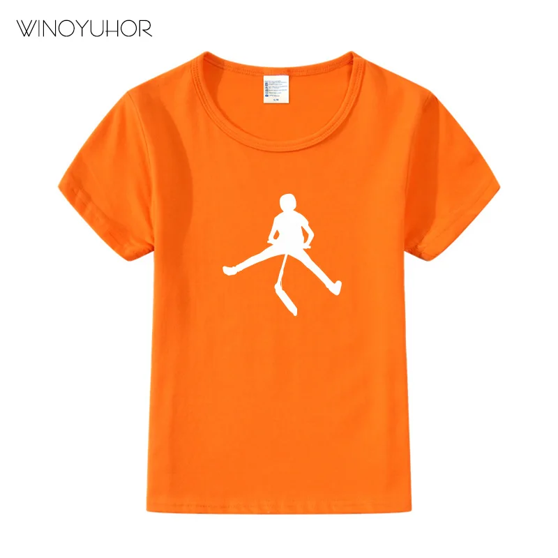 Крутая футболка с принтом «Stunt Scooter» для детей, лето, повседневные топы с короткими рукавами, футболка в стиле хип-хоп для маленьких мальчиков и девочек, одежда - Цвет: Orange