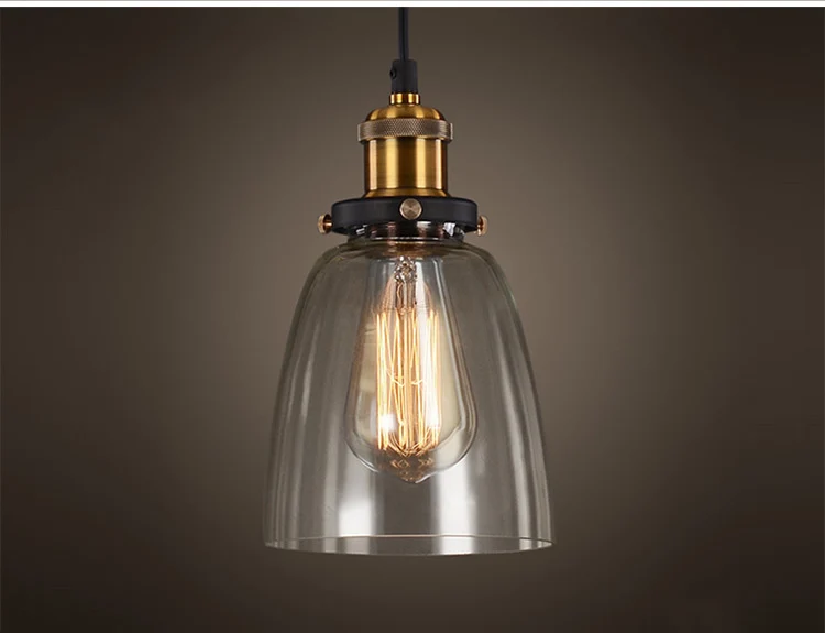 Винтажный подвесной светильник s Американская страна креативная стеклянная Подвесная лампа E27 Edison светильник для столовой кухни домашняя простая лампа