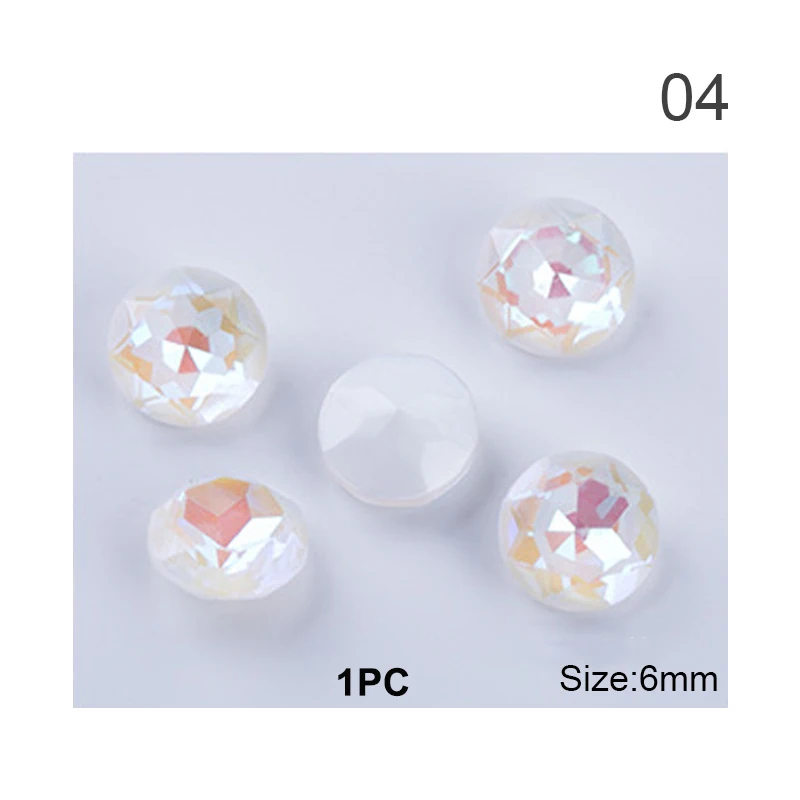 10PCS Irregular Nail Art Rhinestones Colorful Semicircle Crystal Flat Back 3D Nail Jewelry Decorations 1Pc Fluorescence Stone - Цвет: 09