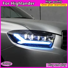 Car Styling for Toyota Highlander LED Headlights 2009-2011 Kluger LED Headlight DRL Hid Head Lamp Angel Eye Bi Xenon Accessories