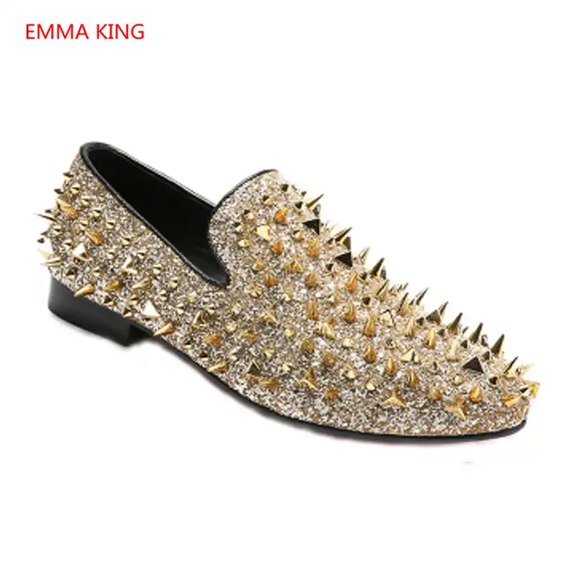 gold wedding shoes for men