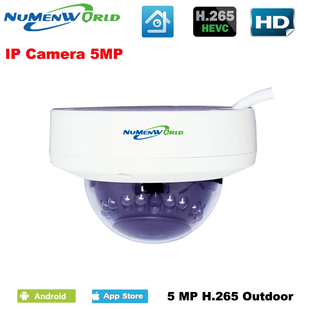 Водонепроницаемая XMeye H.265/H.264 камера безопасности IP 5MP мини купольная ip-камера для улицы 5MP ONVIF 5 мегапиксельная камера ИК фильтр P2P
