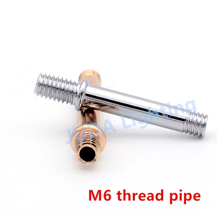 

M6 iron threaded tube Male thread pipe for chandeiler retro lamp holder ceiling rose lighting accessories french gold chrome DIY