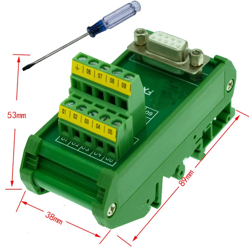 

DB9 D-Sub DIN Rail Mount Interface Module , DB9 Female Breakout Board DB9 splitter