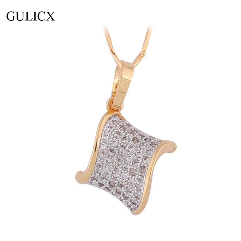 GULICX Brand 2017 font b Luxury b font font b Wedding b font Necklace Pendants Gold