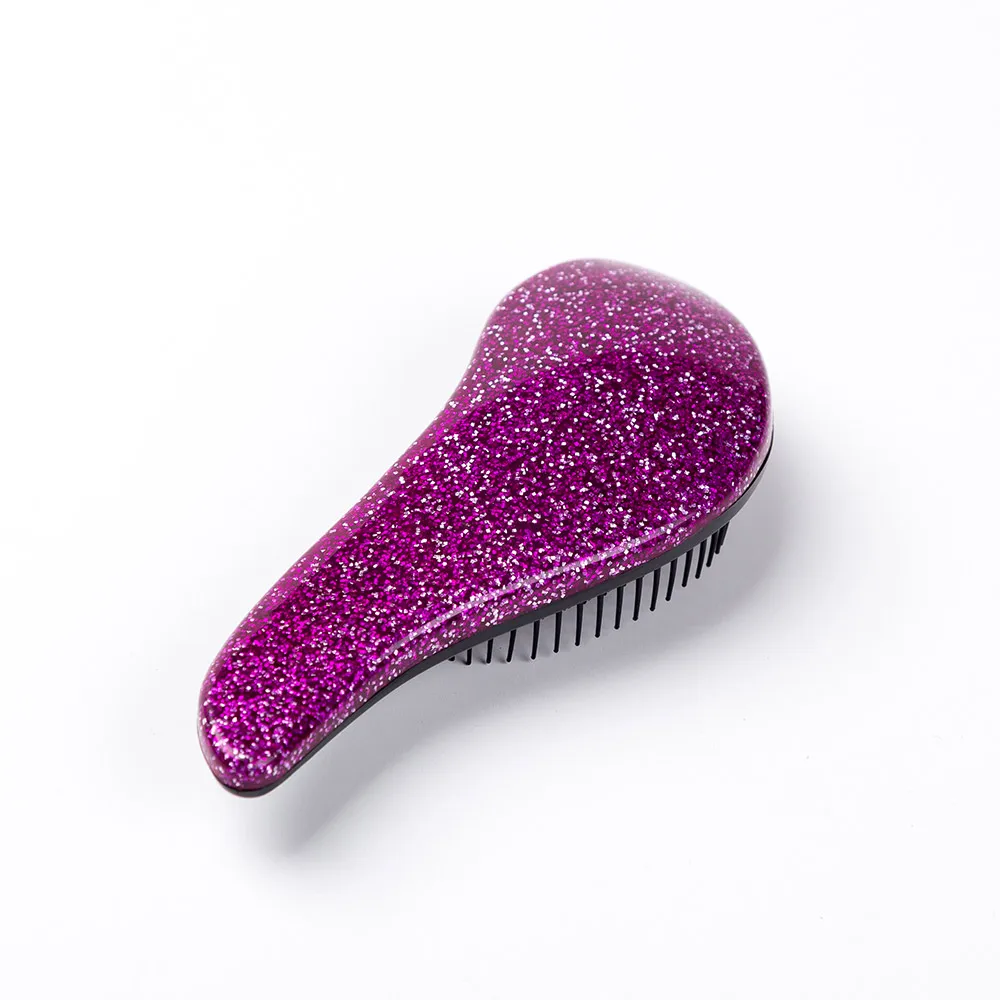 Diamond Magic Handle Ionic Tangle Hair Brush 11 Colors Professional Hair Comb For Salon Styling Hot Combs Hair Styling Tools - Цвет: Flash purple L