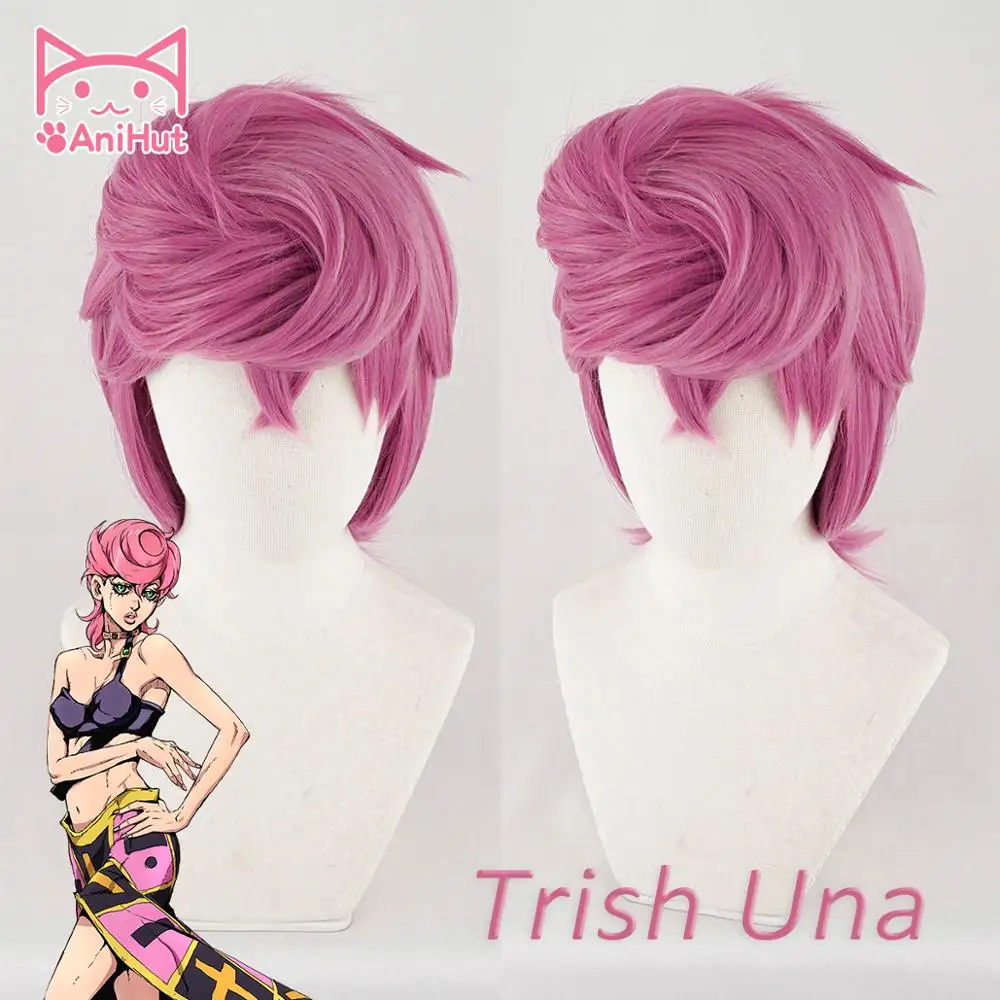 Cena Anihut Trish widget można wykorzystywać jako karaoke Una peruka do Cosplay Anime jojo bizarre adventure golden wind peruka do Cosplay Trish widget można wykorzystywać jako karaoke Una włosy Halloween Cosplay