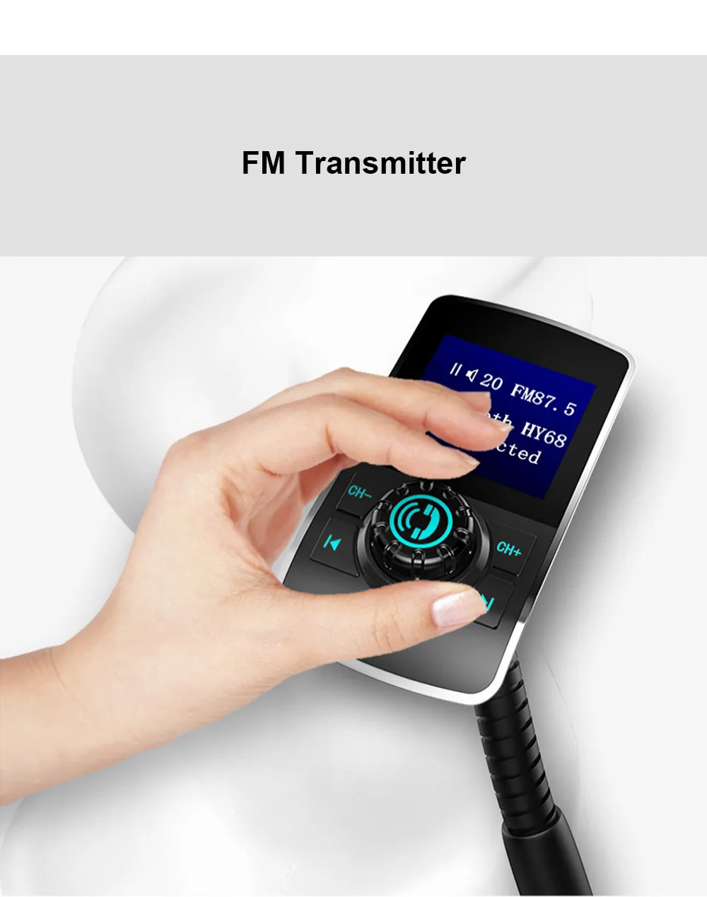 Bluetooth-передатчик, автомобильное зарядное устройство, fm-передатчик, Bluetooth, беспроводной автомобильный комплект, поддержка USB Flash, TF карты, Aux, Mp3 Play