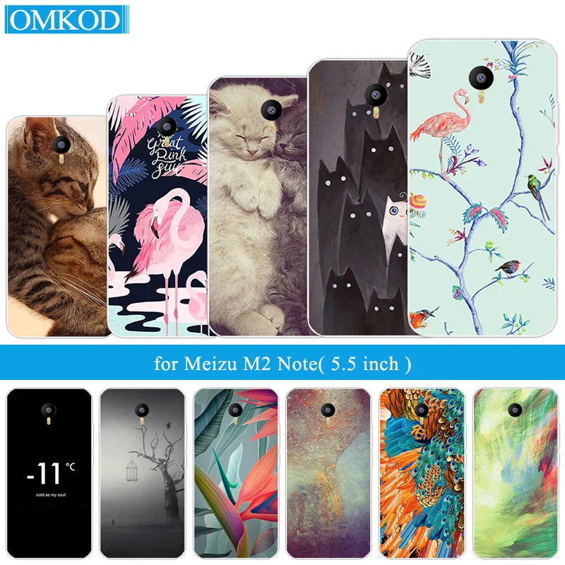 Для Meizu M2 Note чехол M2note Flamingos Coque черный матовый для Maze силиконовый из ТПУ M2note|cover