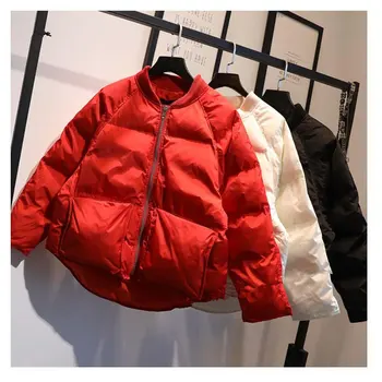 

Autumn Winter Down Cotton Jacket Women Parka Loose Oversized Warm Thick Jacket Female Casual Long Sleeve Winter Coat Women Q1701