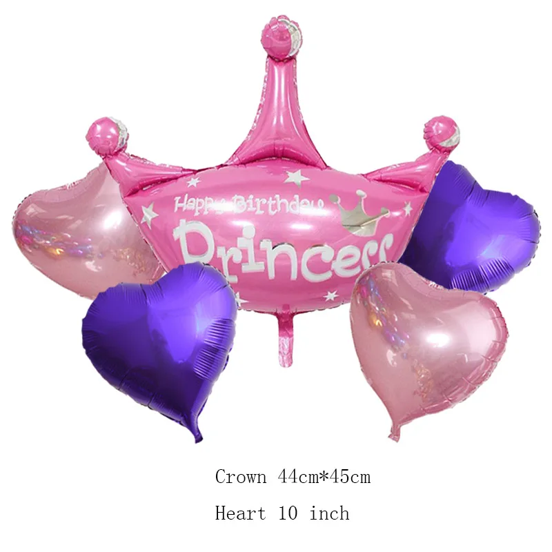 Фольгированные шары для торта ко дню рождения воздушный шар с гелием globos Дети надувные игрушки Воздушные шары с днем рождения воздушные шары вечерние поставки 5 шт - Цвет: crown pink