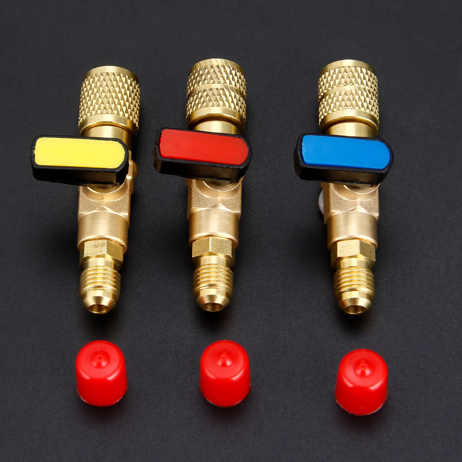 

R22 R12 R410a Straight Manual Shut-off Valve 1/4" SAE Male And 5/16" SAE Female For Charging Hoses Refrigerant Operation