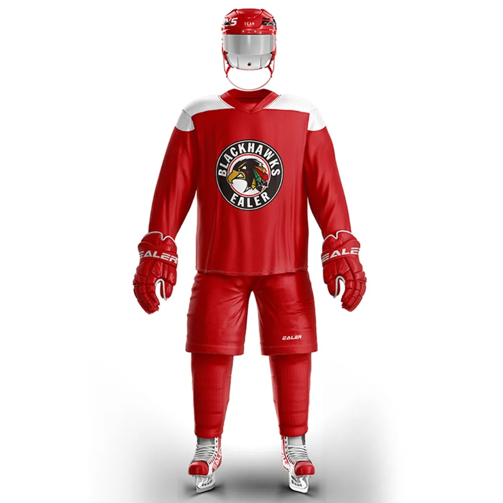 

COLDOUTDOOR Free Shipping Vintage Ice Hockey Training Jerseys Set Print black hawks Logo Spot Cheap high quality H6100-14