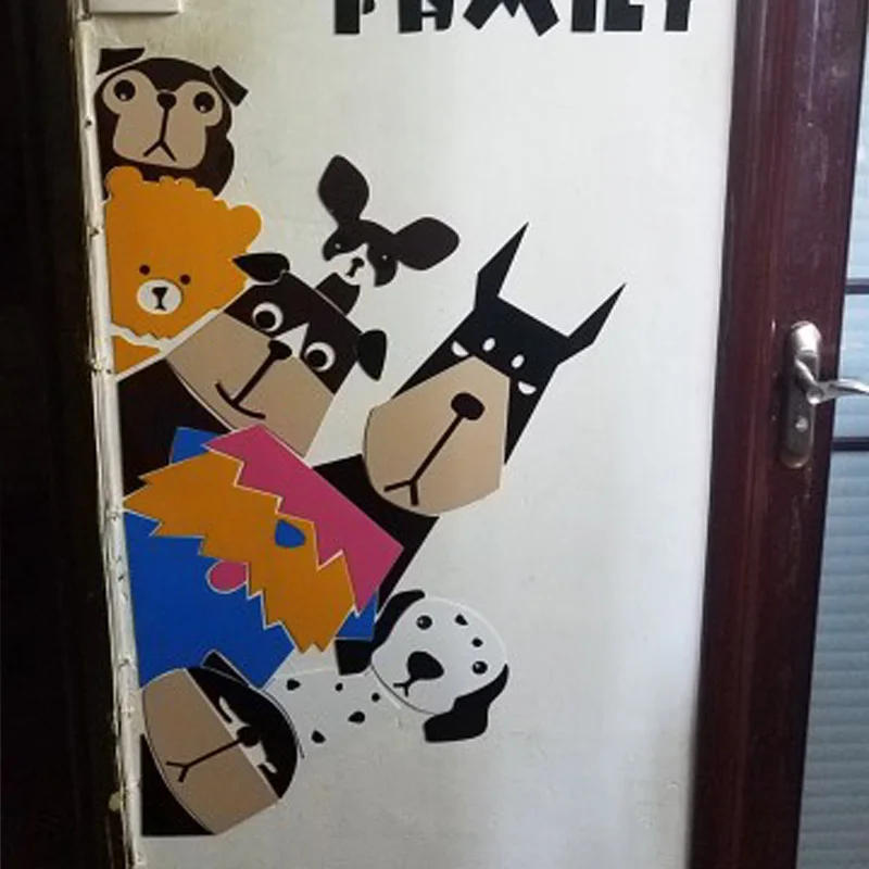 Милые собаки дизайн акриловая Наклейка на стену s DIY животное наклейка Детская комната Детская школьная дверь или настенные украшения