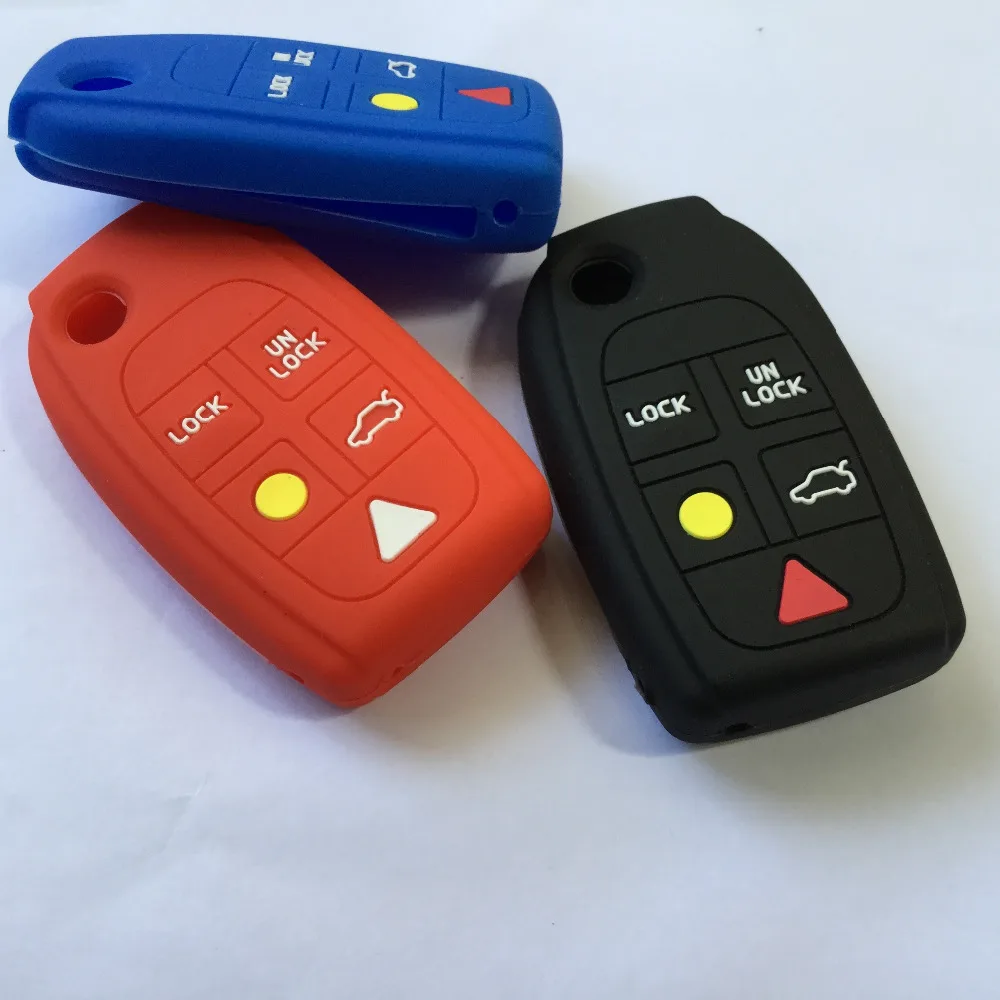 5 кнопок флип чехол для VOLVO C30 C70 S40 S60 S80 XC70 XC90 силиконовый ключей|silicone cover key|volvo s40 key